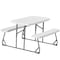 Gardenised Kids Picnic Table, White, Plastic, 21.3 in H Overall QI004602WT - alternate 1